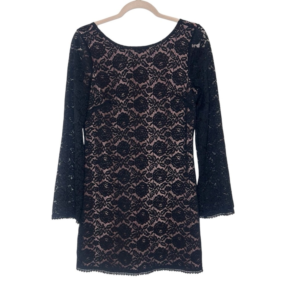 Gentle Fawn Hannah Dress- Black Lace Long Sleeve Mini Dress- Size Small - Picture 6 of 15